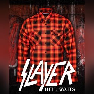 DIXXON Slayer Hell Awaits Men's Large Flannel Shirt BNIB NWT Ships Free ASAP